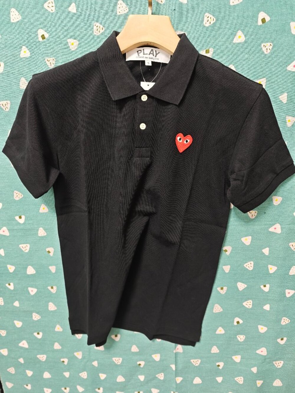 Comme des Garcons PLAY Black Polo with Heart Patch